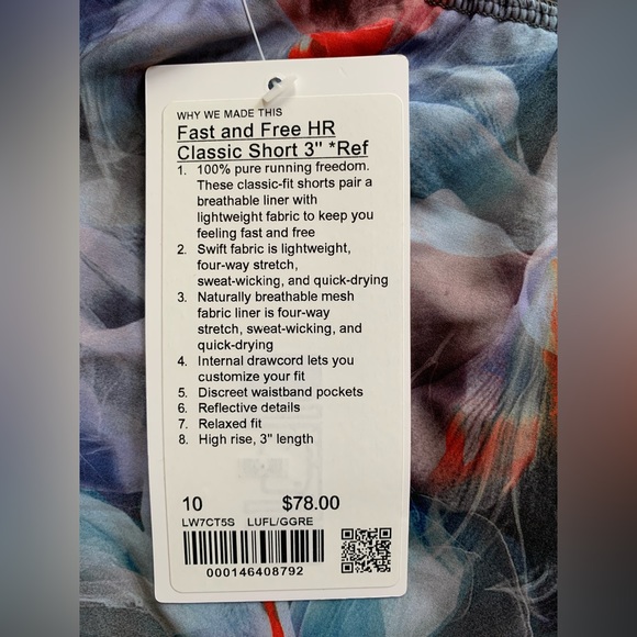 Lululemon fast and free short 3” - size 10 - Picture 2 of 4